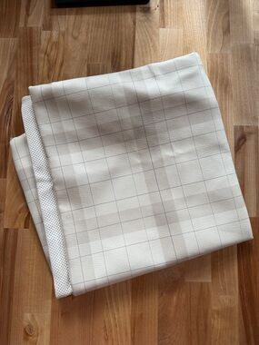 Gathre | Cream Plaid Home Throw Pillow Cover | Vegan Leather | 22.5”